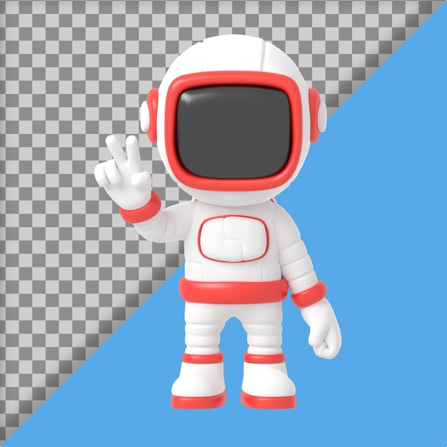 Cartoon Astronaut 3D Rendering Illustration