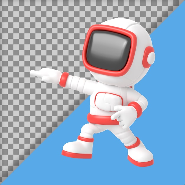 Cartoon astronaut 3d rendering illustration