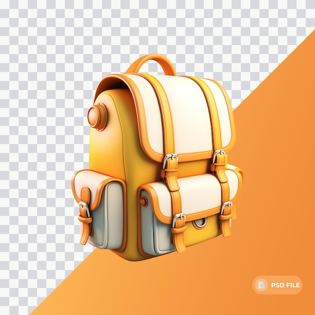 PSD cartoon backpack soft smooth lighting