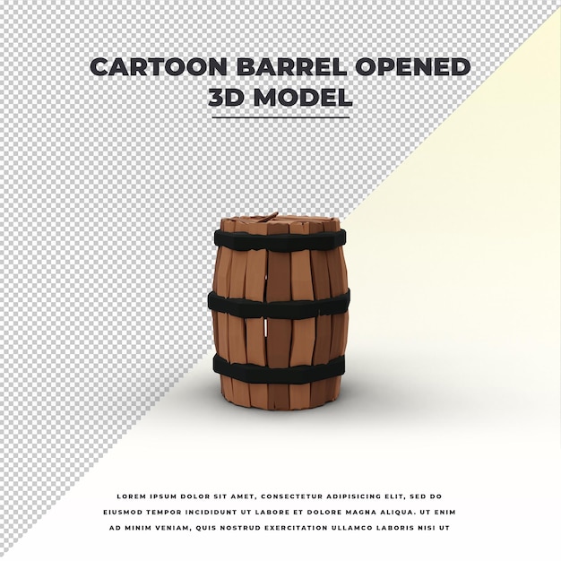 PSD cartoon barrel opened