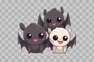 PSD cartoon bat cute friendly generated ai