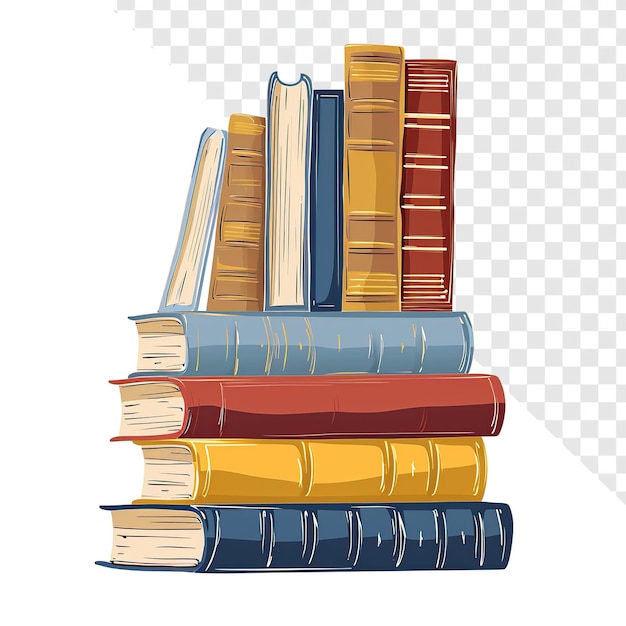 Cartoon Book Spine Minimalistisch ontwerp Illustratie Transparante achtergrond
