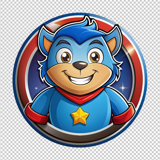 PSD cartoon boy logo on transparent background