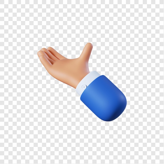 Cartoon businessman hand open gesture