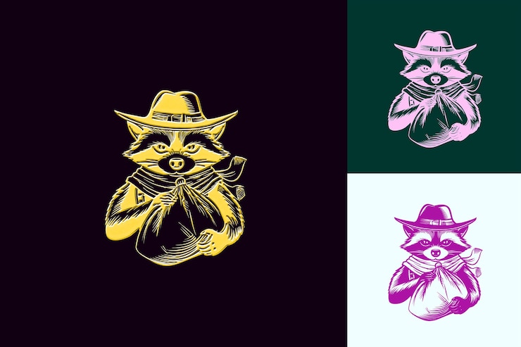PSD a cartoon cat with a hat and a cat on it