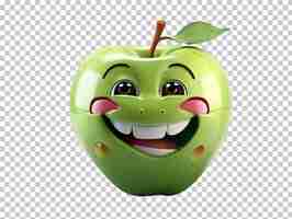 PSD cartoon character apple with smiley face