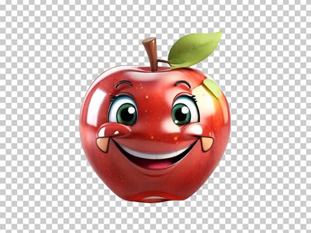 Cartoon character apple with smiley face