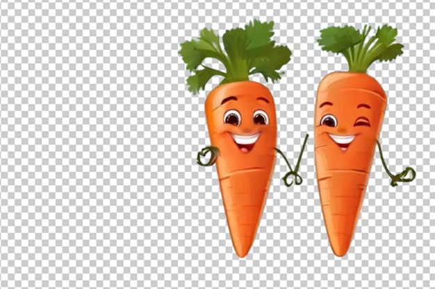 PSD cartoon character carrot with smiley face