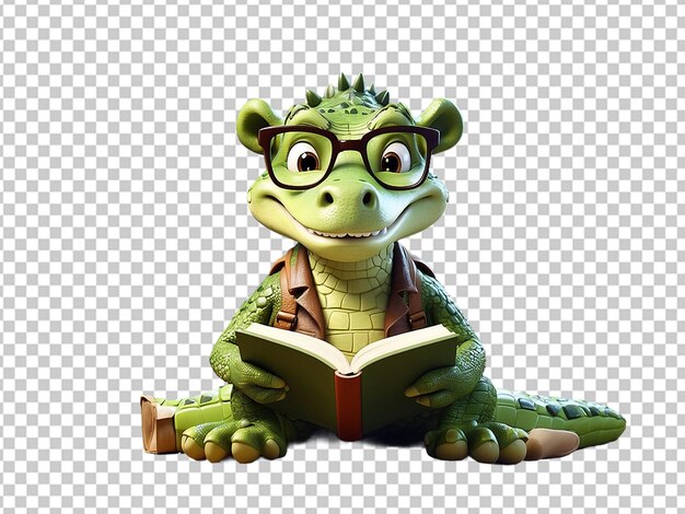 Cartoon character of a cute crocodile