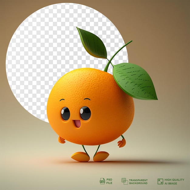 Cartoon character fruit with transparent background