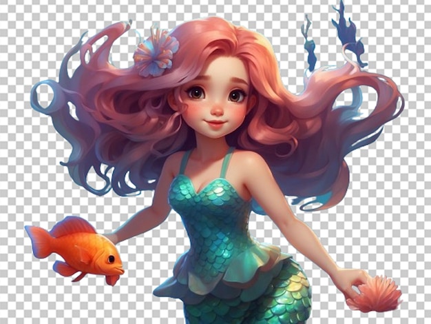 PSD cartoon character mermaid cute girl