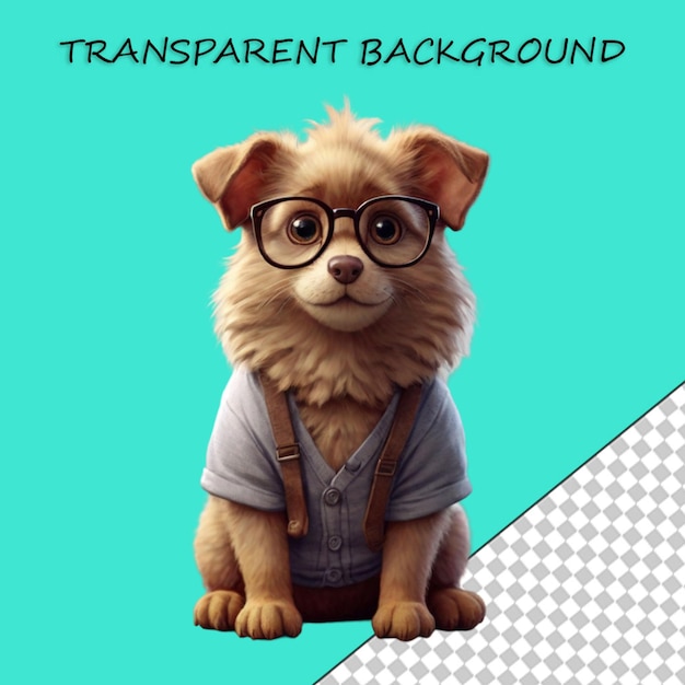 Cartoon character on transparent background