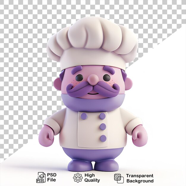 PSD a cartoon character with a chef hat isolated on transparent background