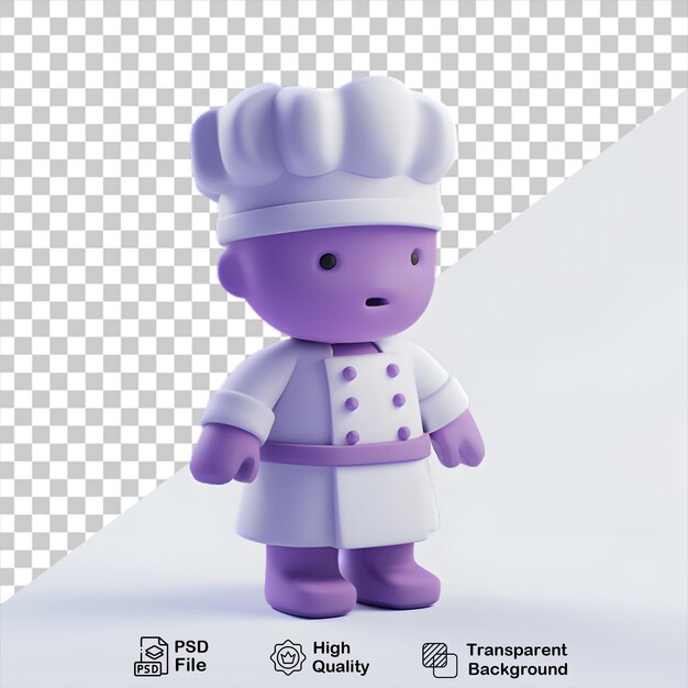 PSD a cartoon character with a chef hat isolated on transparent background