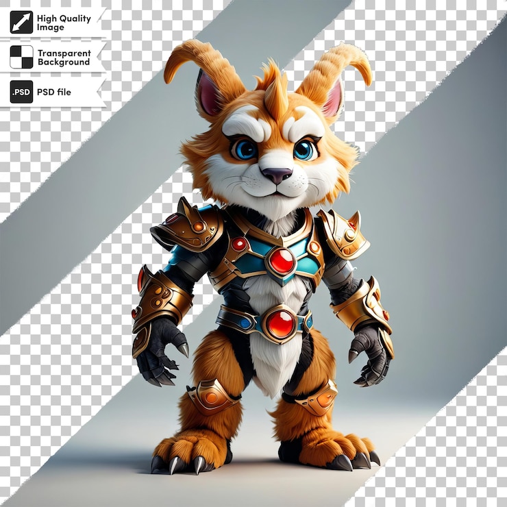 PSD a cartoon character with a shield and a shield on it