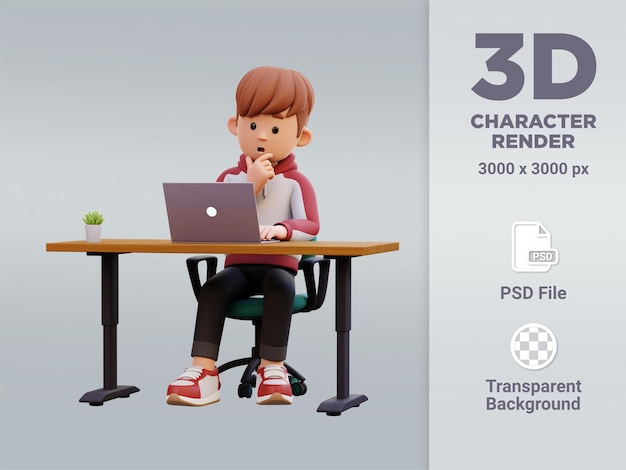 A cartoon character with the title'3d character rendering '