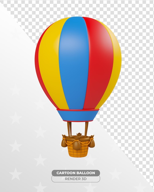 Cartoon children's toy balloon with transparent background