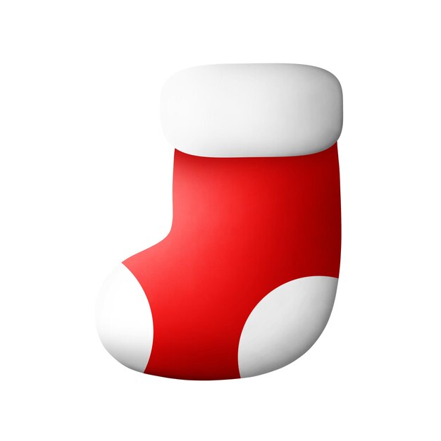 cartoon christmas sock isolated on white background