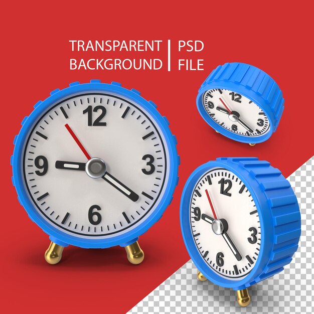 cartoon clock blue png