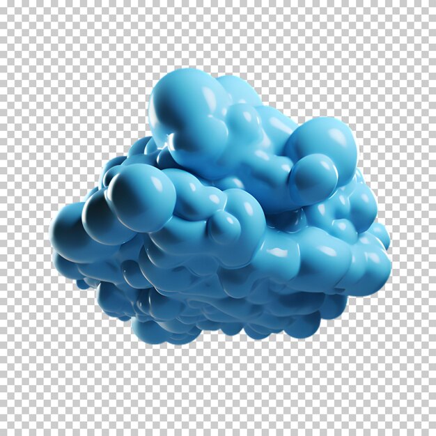 PSD cartoon cloud isolated on transparent background