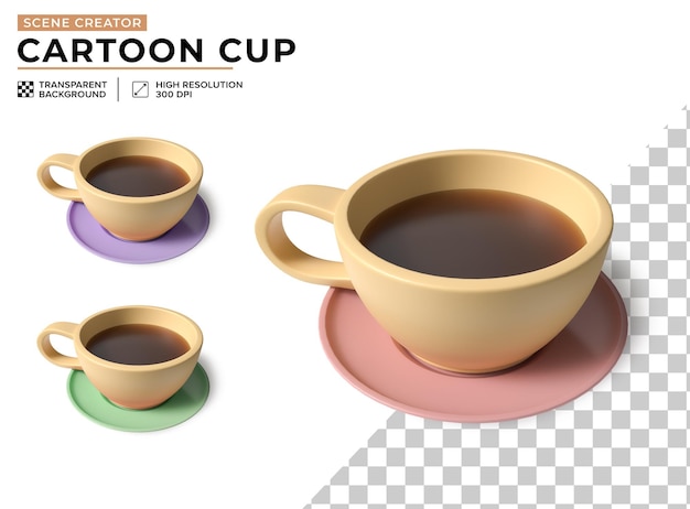 Tazza di caffè colorata per la creazione di paesaggi