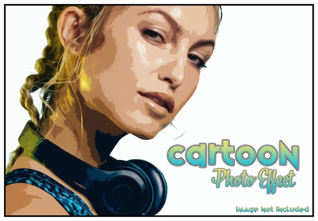 Cartoon comic book photo effect Mockup