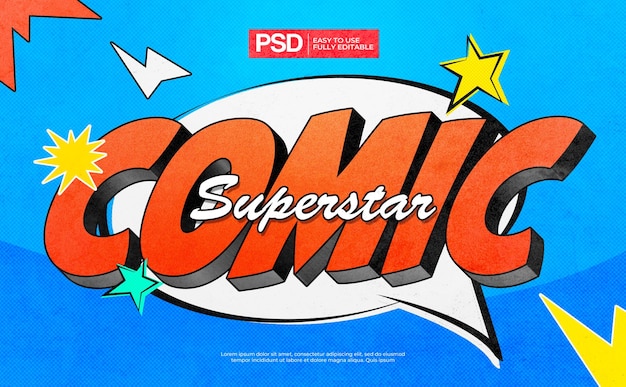 PSD cartoon comic style text effect