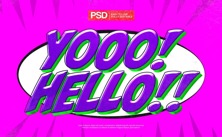 PSD cartoon comic style text effect