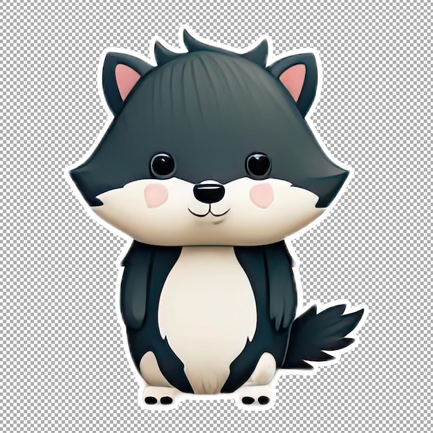 cartoon cute animal character with minimalist color for stickers or clip art