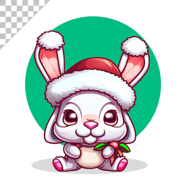 PSD cartoon cute christmas rabbit