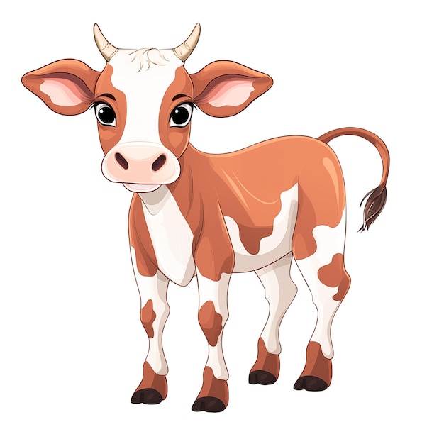 PSD cartoon cute cow isolated illustration for children book education