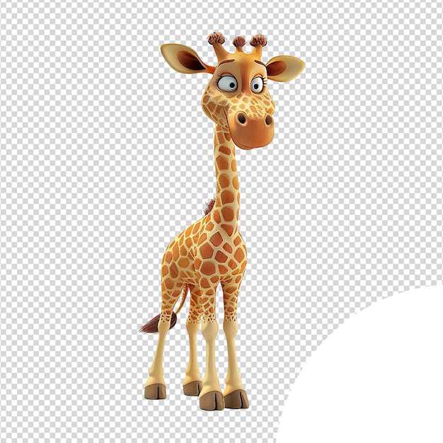 PSD cartoon cute giraffe isolated on transparent background png