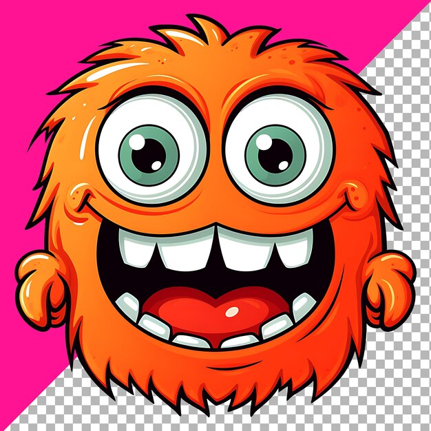 Cartoon cute monster clipart kids illustration for sticker and t shirt design