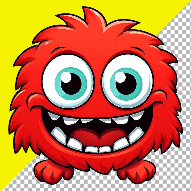 PSD cartoon cute monster clipart kids illustration for sticker and t shirt design