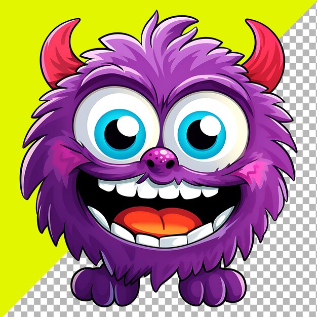 PSD cartoon cute monster clipart kids illustration for sticker and t shirt design