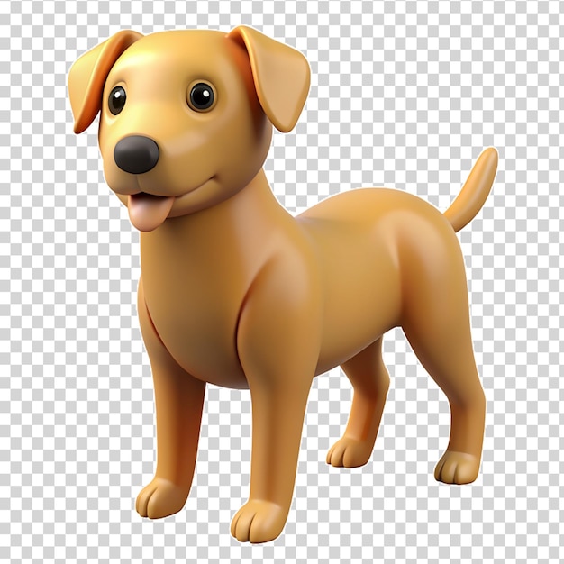 Un cane dei cartoni animati in piedi su uno sfondo trasparente