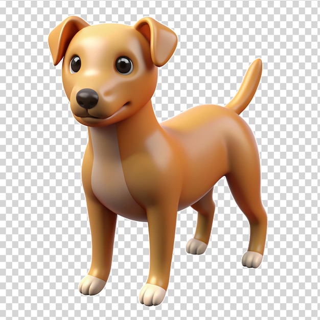 A cartoon dog standing on a transparent background