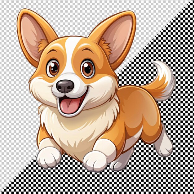 PSD cartoon dog vector on transparent background