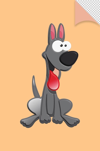 A cartoon dog with a red tongue and a red tongue hanging out.