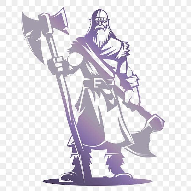 PSD un disegno di cartone animato di un cavaliere con una spada e uno scudo
