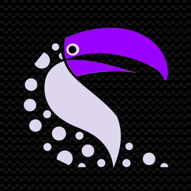 PSD a cartoon drawing of a toucan with a purple beak