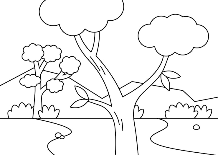 PSD a cartoon drawing of a tree with the words trees on it