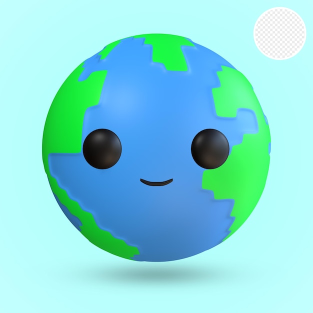 A cartoon of the earth with a smiley face