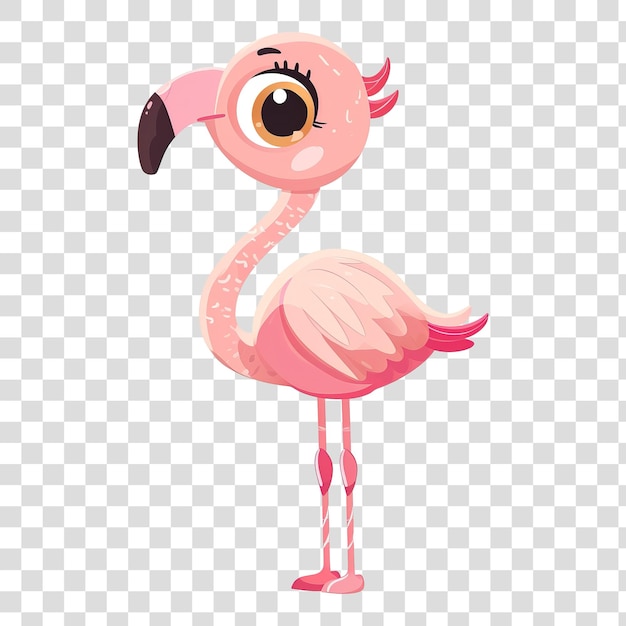 PSD cartoon flamingo geïsoleerd op doorzichtige achtergrond png