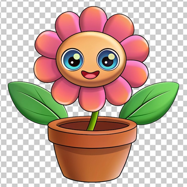 A cartoon flower in a pot