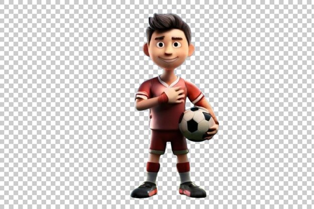 Premium PSD | Cartoon football player hold the boll stand