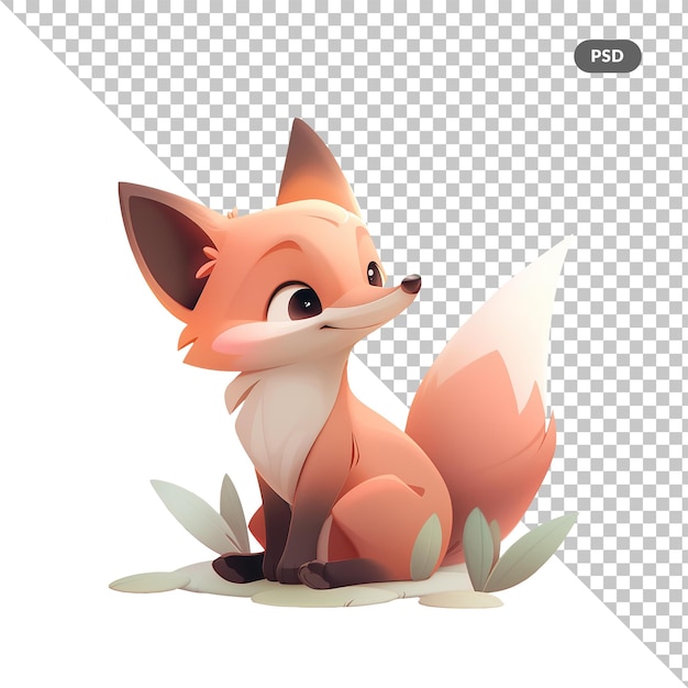 A cartoon of a fox with a picture of a fox on its back.