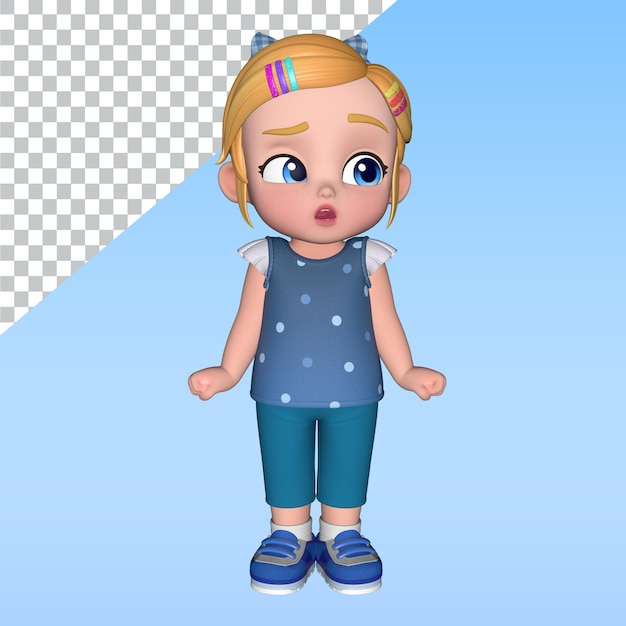 a cartoon girl a cartoon girl 3d character pose library design illustration 3d rendering charactera