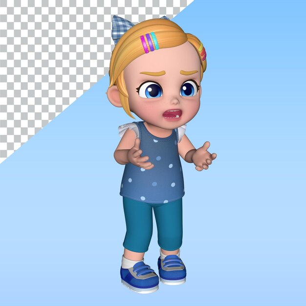 a cartoon girl a cartoon girl 3d character pose library design illustration 3d rendering charactera
