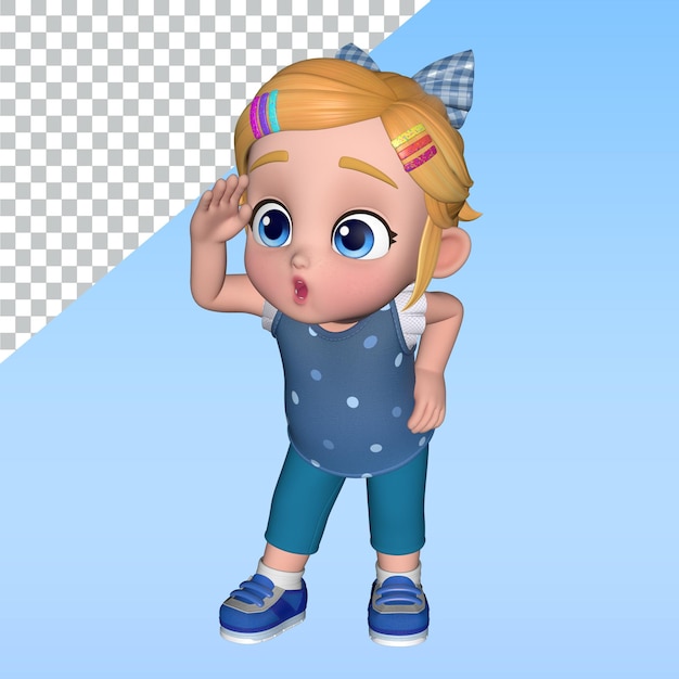 a cartoon girl a cartoon girl 3d character pose library design illustration 3d rendering charactera